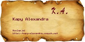 Kapy Alexandra névjegykártya