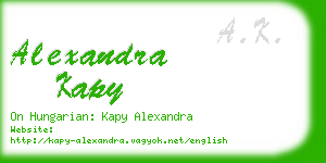 alexandra kapy business card